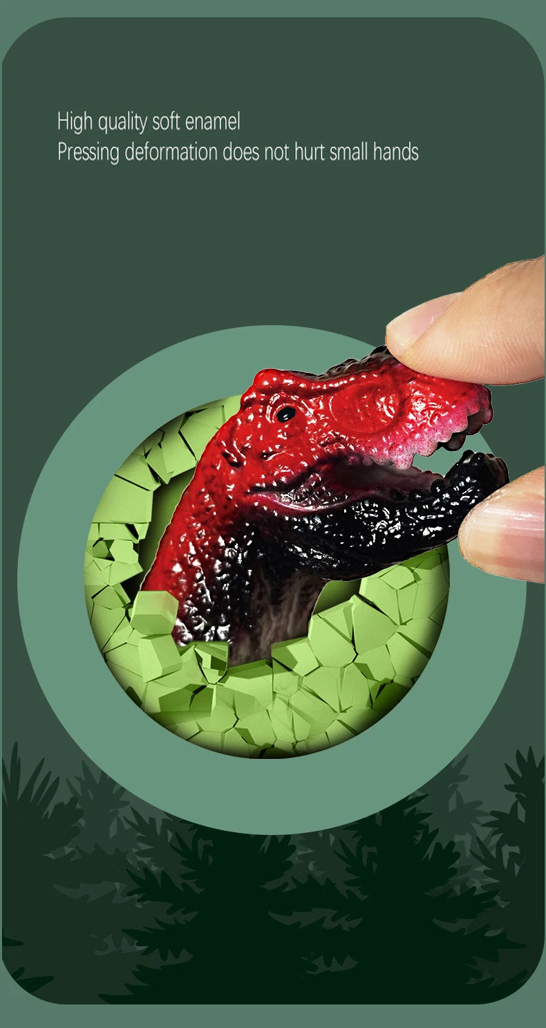 Lot de marionnettes de dinosaures en caoutchouc pour doigts