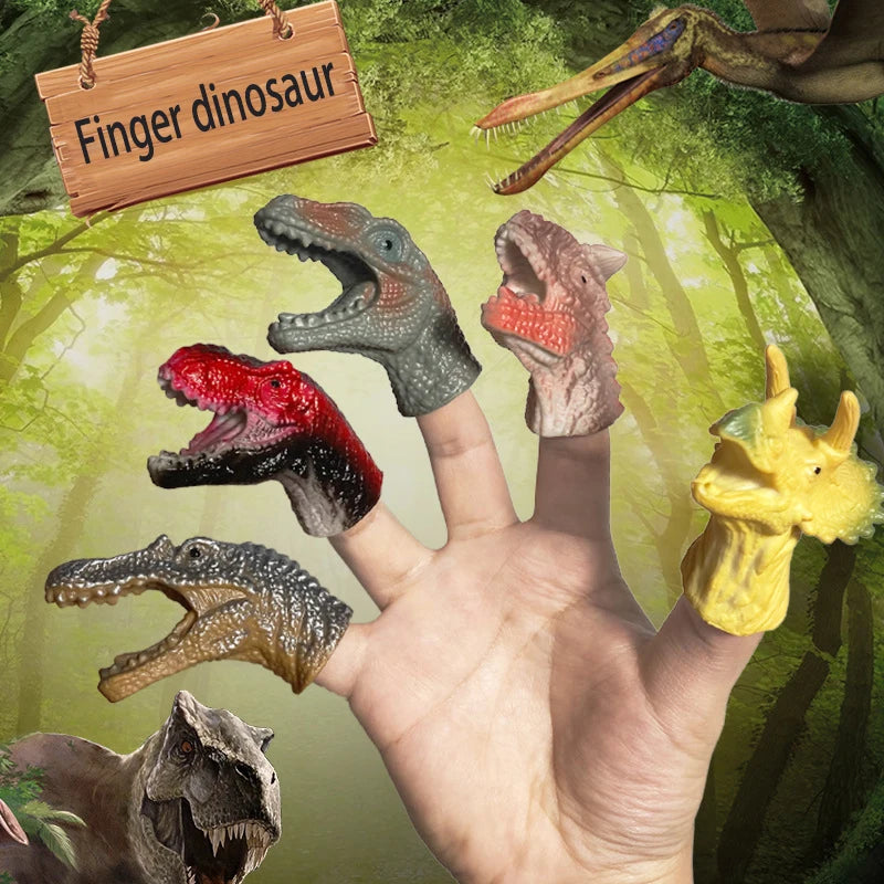 Lot de marionnettes de dinosaures en caoutchouc pour doigts