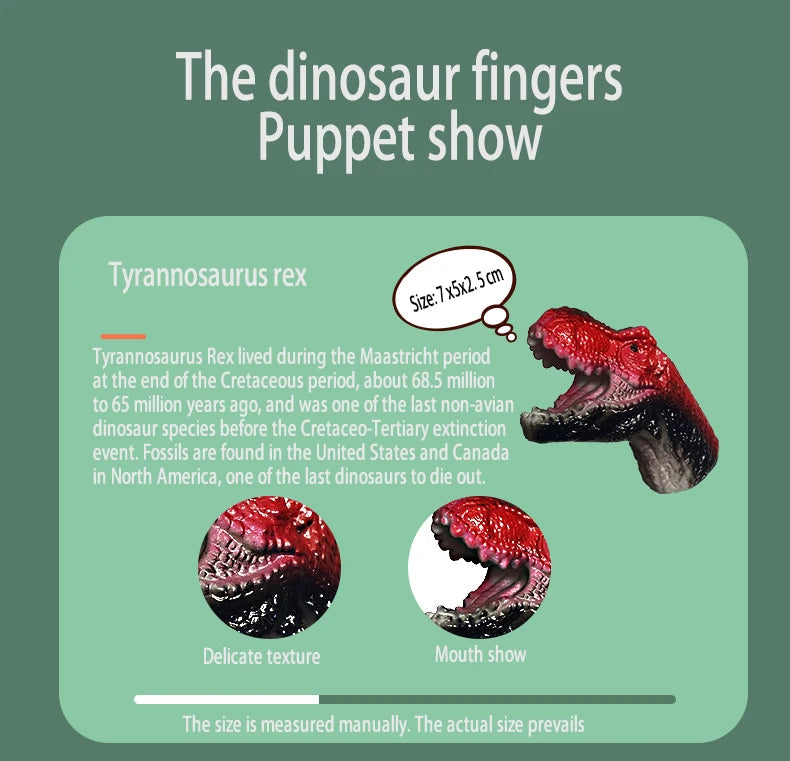 Lot de marionnettes de dinosaures en caoutchouc pour doigts