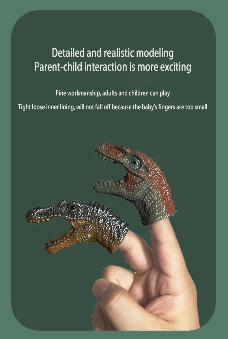 Lot de marionnettes de dinosaures en caoutchouc pour doigts