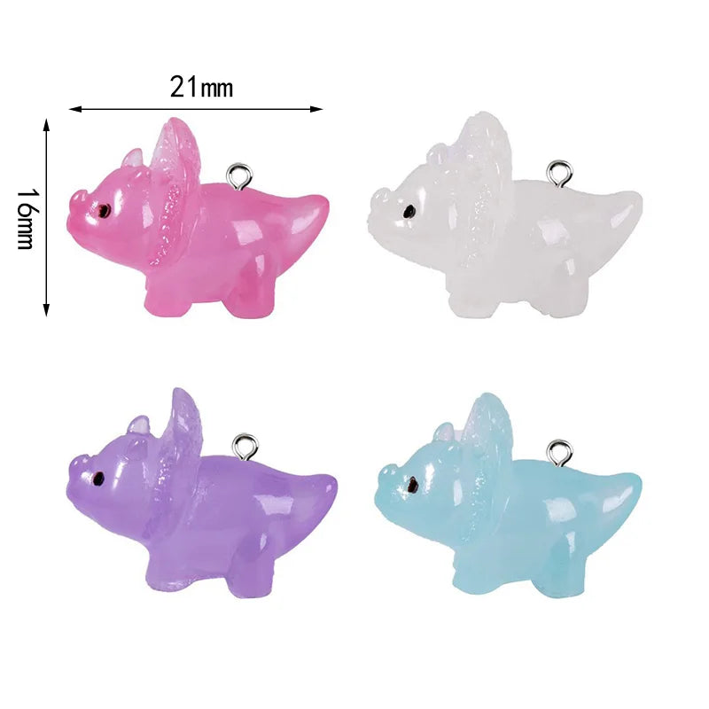 Glow in the dark dinosaur pendants