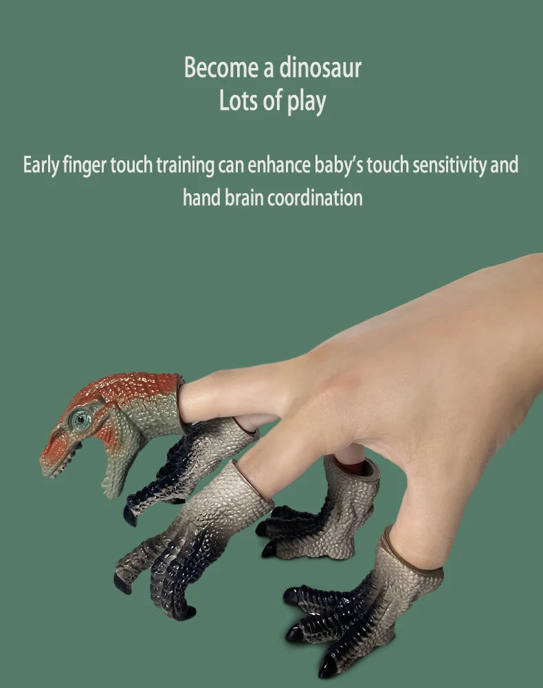 Lot de marionnettes de dinosaures en caoutchouc pour doigts