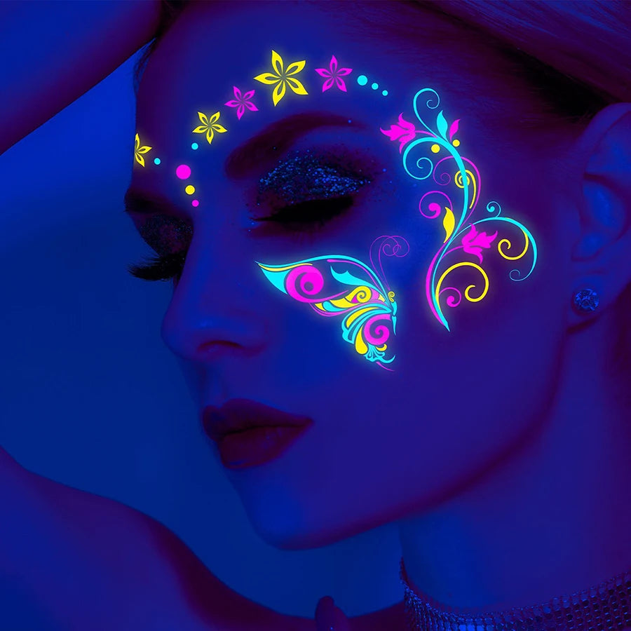 Tatouages éphémères néon UV