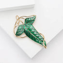 Broche feuille verte