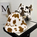 Chapeaux en peluche à motif vache