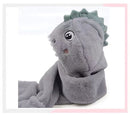 Chapeau en peluche et gants de dinosaure