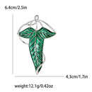 Broche feuille verte
