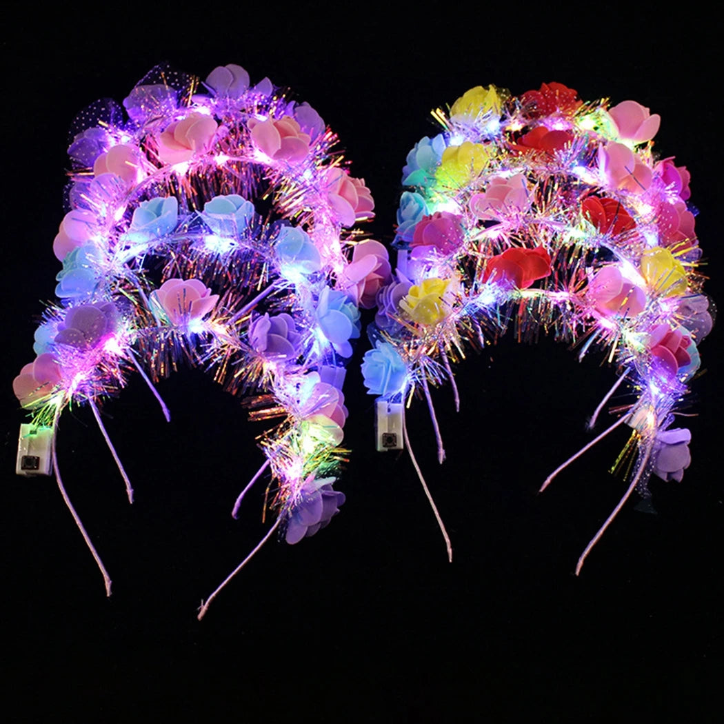 Couronnes de fleurs LED