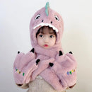 Chapeau en peluche et gants de dinosaure